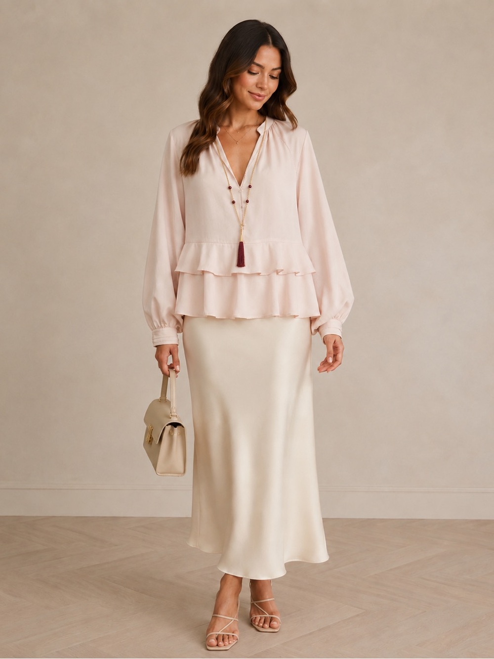 ZARA PINK RUFFLED BLOUSE SIZE M - Picture 2 of 9